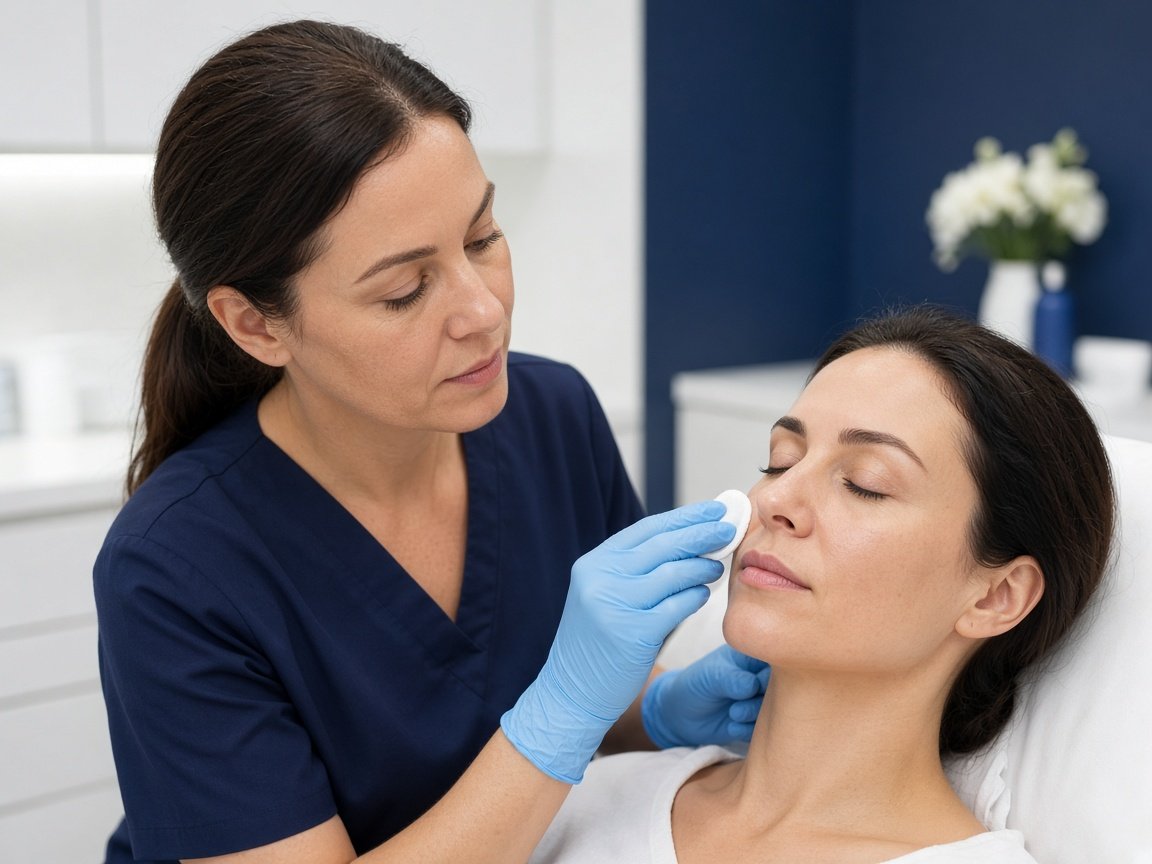 Imagen ilustrativa de un cuidado facial en un consultorio