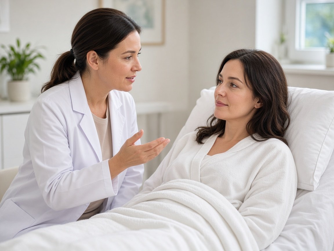 Imagen ilustrativa de una conversación de cuidados posteriores con una profesional de la salud